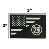 US Flag/Fire Dept Patch Black