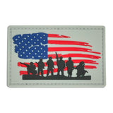 US Flag Worn w/ Soldiers Patch Full Color