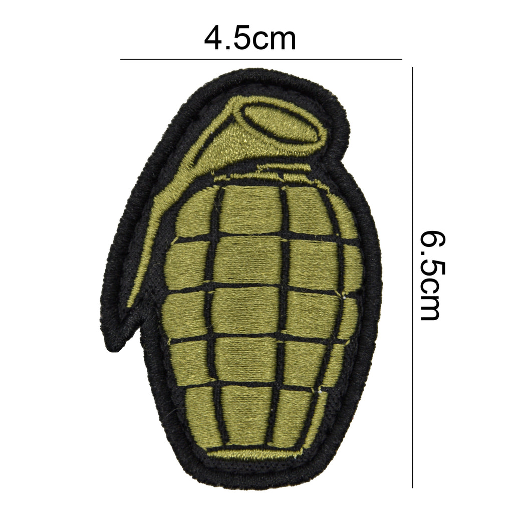 Hand Grenade Embroidered Patch Green/Black