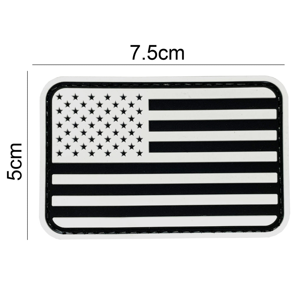 US Flag 3D Patch White/Black