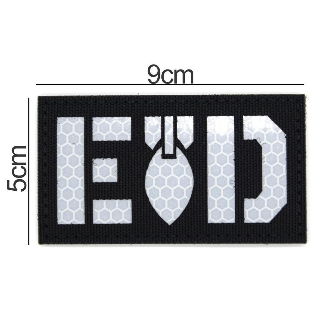 EOD Explosive Ordnance Division Reflective Nylon Patch Black