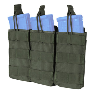 Condor MOLLE Triple M4/M16 Open Top Mag Pouch - Ranger Green