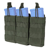 Condor MOLLE Triple M4/M16 Open Top Mag Pouch - Ranger Green