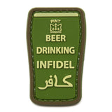 Beer Drinking Infidel Cup Patch Green