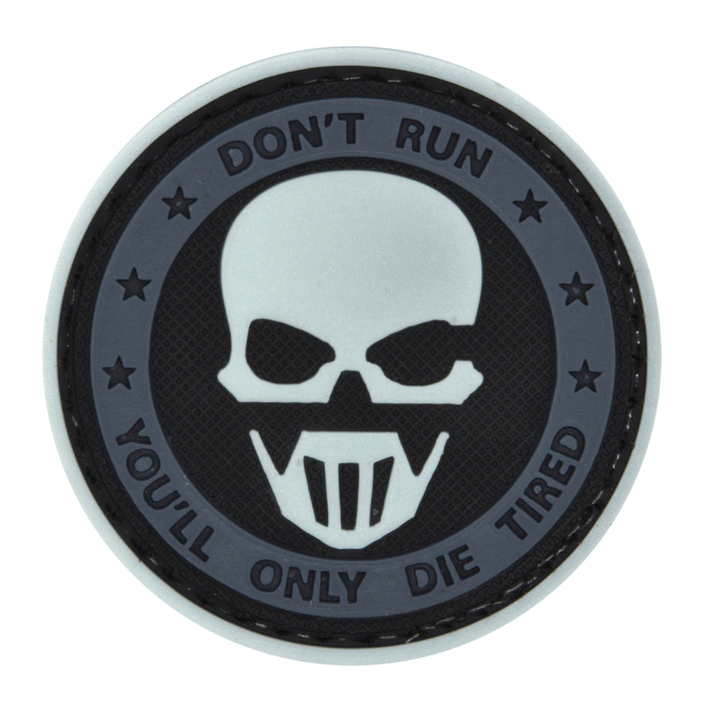 Don't Run You'll Only Die Tired Patch Blue