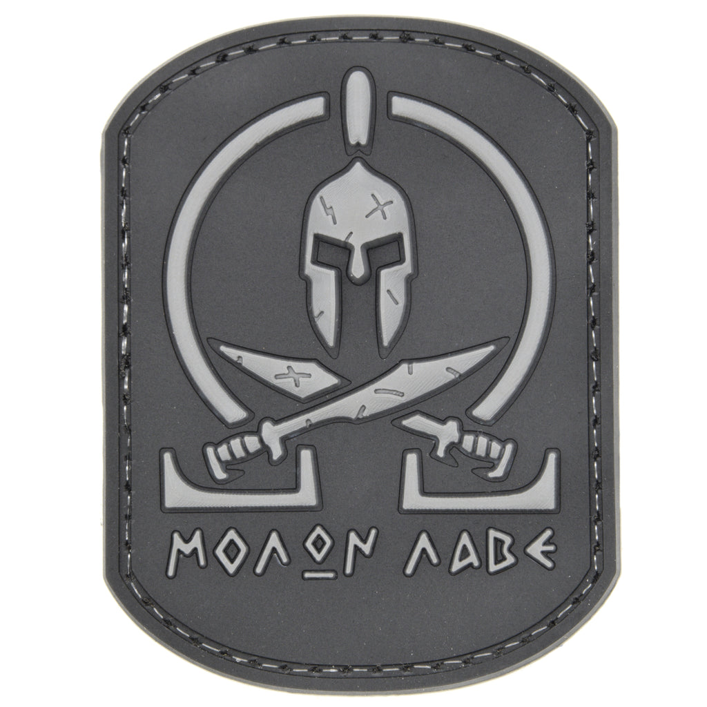 Molon Labe Battle Worn Spartan Swords Patch Gray