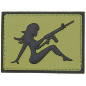 Girl with Pistol (Facing Right) Patch Green/Black