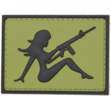 Girl with Pistol (Facing Right) Patch Green/Black