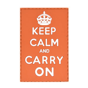 Keep Calm Carry On Patch Orange/White