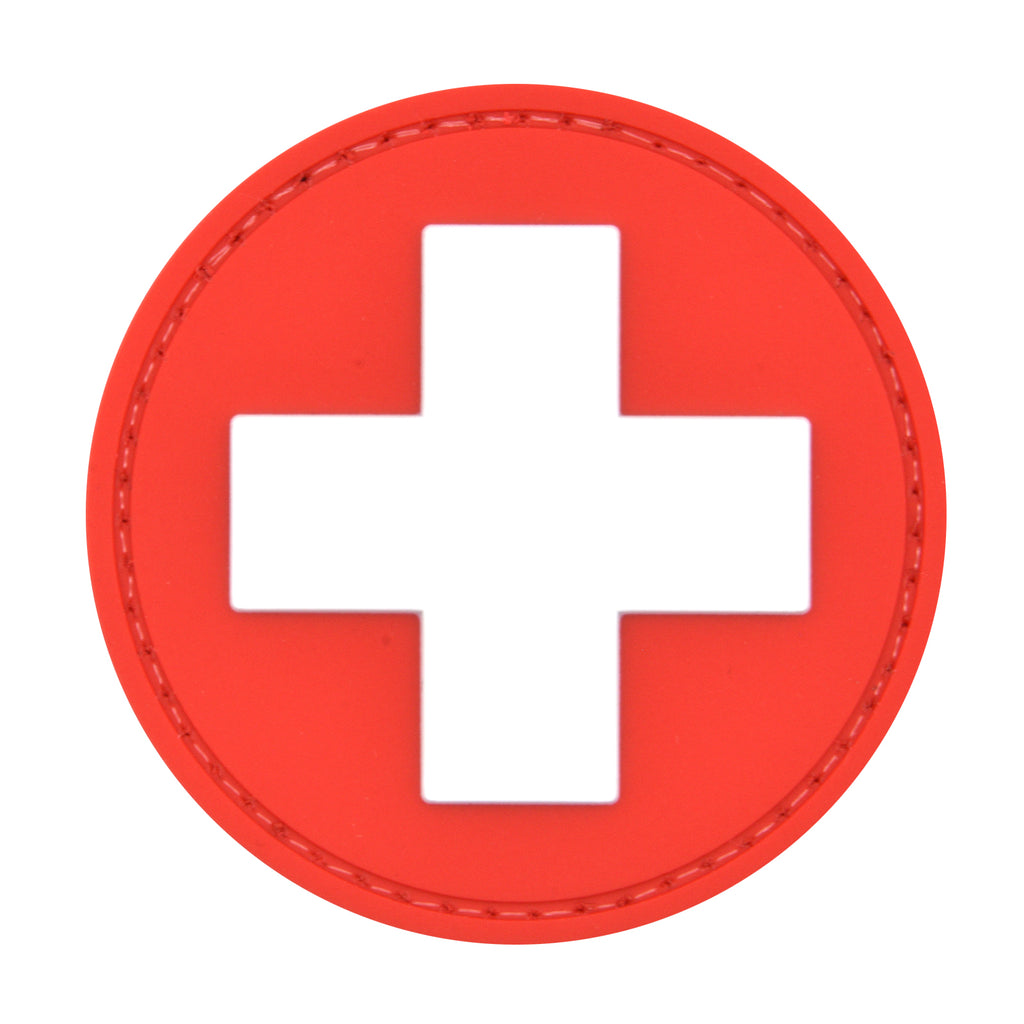 Medic Patch Round Red/White Cross
