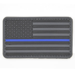 US Flag Blue Line Patch Dark Gray