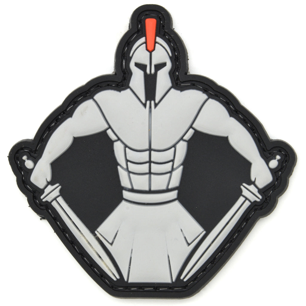 Spartan Warrior Molon Labe Patch Gray