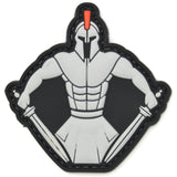 Spartan Warrior Molon Labe Patch Gray