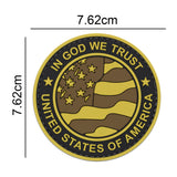 In God We Trust US Flag Patch Brown