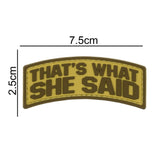 That's What She Said Patch Tan/Brown