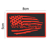 We the People Worn Flag Patch Black/Red