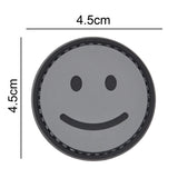 Round Smiley Face Patch Gray/Black