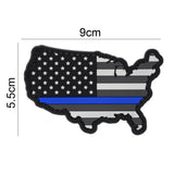 USA Map Blue Line Patch