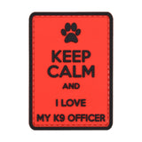 Keep Calm I Love My K9 Officer Patch Red/Black