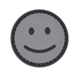 Round Smiley Face Patch Gray/Black