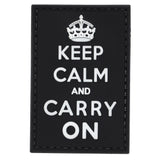 Keep Calm and Carry On Patch Black/White