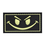 Evil Smiley Face Patch Black/Glow in the Dark